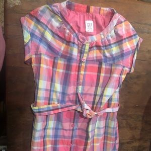 NWT GIRLS GAP SHIRT DRESS IN PINK PLAID!